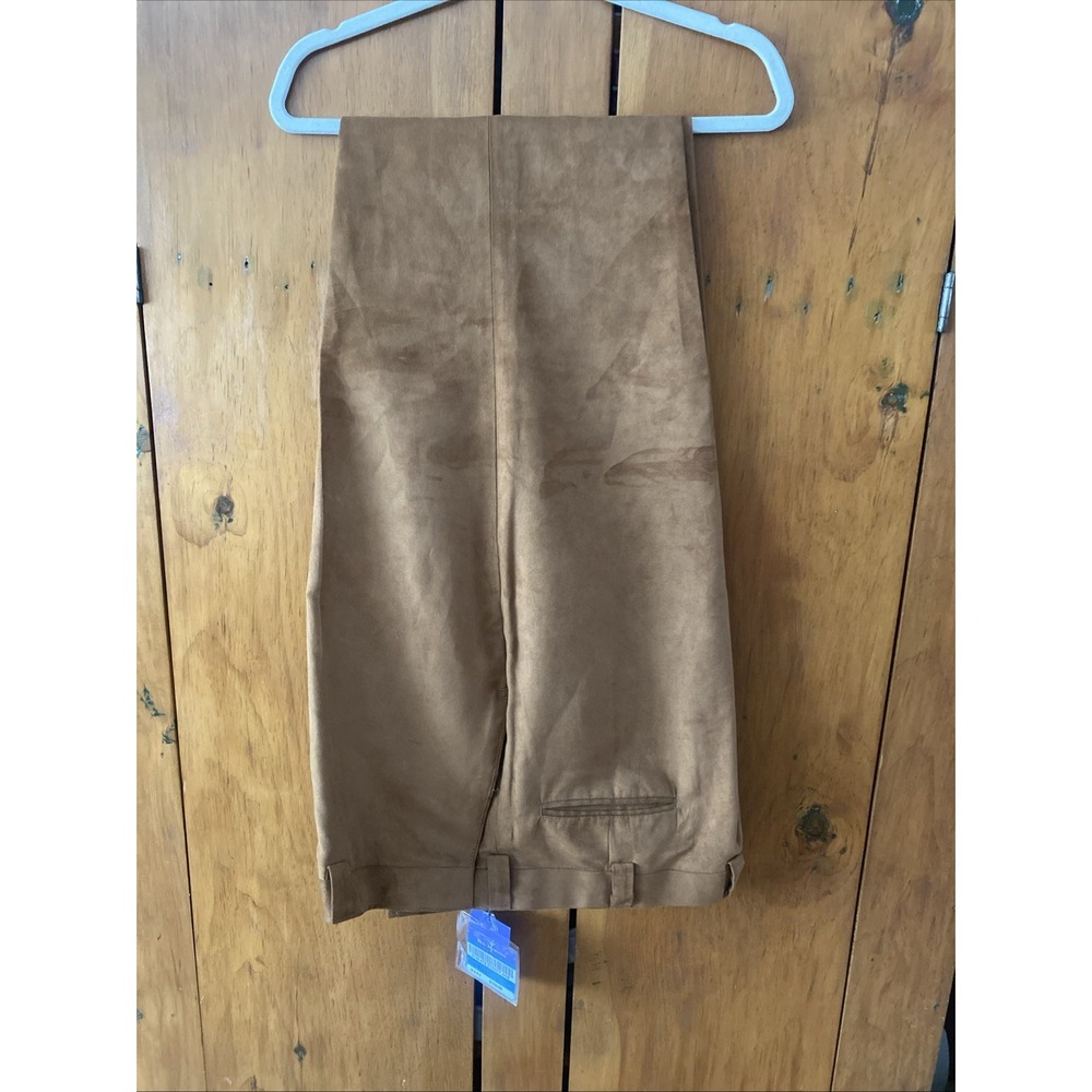 Blu Martini Mens 44W Rust/Gold Dress Pants Velvet Velour MSRP $149 New Tags
